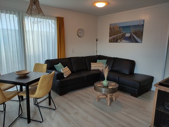 Woonkamer vakantiehuis Zoutelande